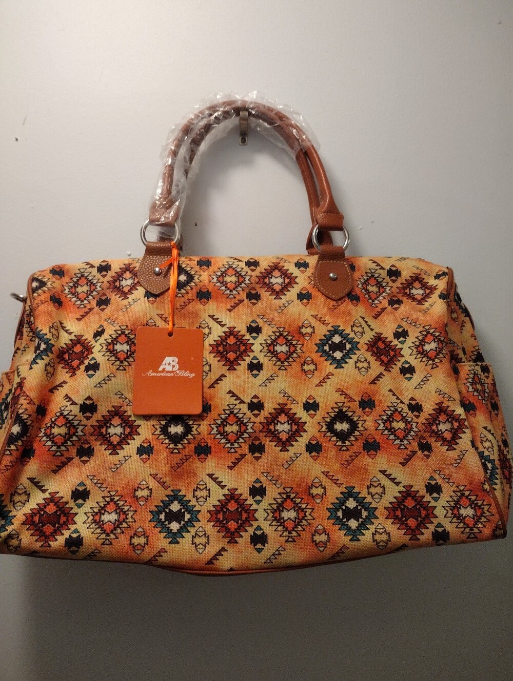 Adventure Bling by Montana West Orange Aztec Print Tote